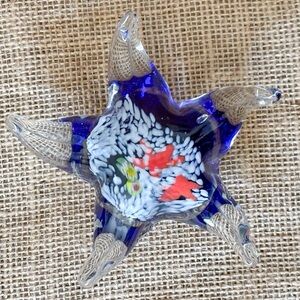 Colorful Starfish Glass Paperweight Ocean Coastal Beach Tropical Playful Fun